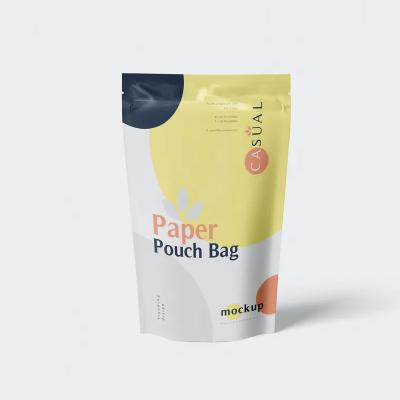 China Large 8Kg Yellow Biodegradable High Quality Recyclable Ziplock Stand Up Recyclable Plastic Pouch Packaging Bag for sale