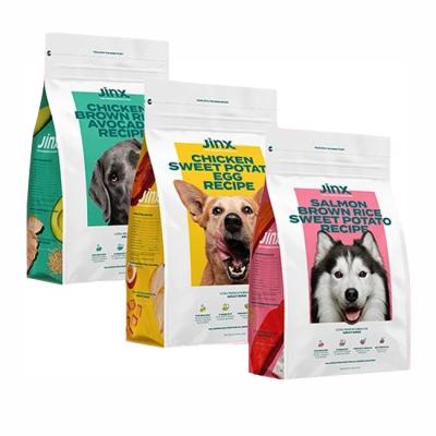 China Recyclable Zipper Stand Up Dog Pet Food Bag Package Pouch Animal Packaging Flat Bottom for sale