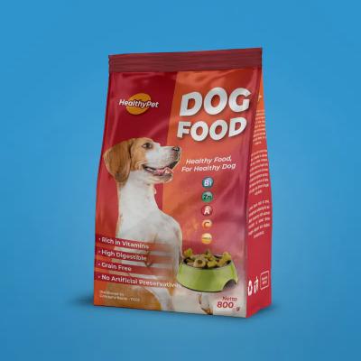 China 1Kg 2Kg Recyclable Rack Up Nature Pet Food Animal Feed Ziplock Packaging Eco Friendly Plastic Pouch Bag for sale