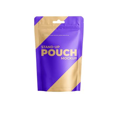 China Recyclable Customize Dark Purple Stand Up Pouch Zipper For 500G Green Tea Plastic Packaging Bag for sale