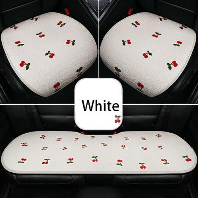 China Custom Cartoon 3 Pieces Set Cute Soft Winter Plush Car Seat Rabbit Car Cushion for sale