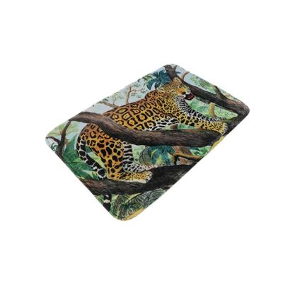 China Sustainable Custom Animal Printed Coral Fleece Memory Foam Bath Mat for sale