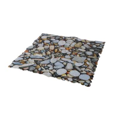 China Sustainable Design 3D PVC Cobblestone Printed Bath Mat Set Custom Solid Anti Slip Bathroom Rug Floor Mat for sale