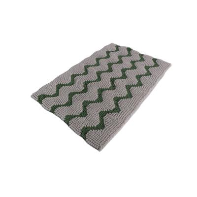 China Durable Chenille Bath Mat Factory Direct Sale Microfiber Bath Mat Wave Design Bath Cover Anti Slip for sale