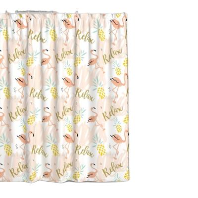 China Sustainable Low Price Guaranteed Custom Printed Quality Polyester Shower Curtain And Cover Set for sale