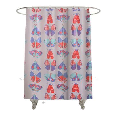 China Sustainable Top Quality Peva Printed Shower Curtains Flower Shower Curtain for sale