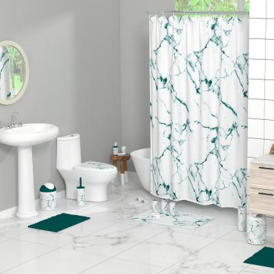 China Sustainable Wholesale Custom Shower Curtain Polyester Waterproof Pattern Printing Bathroom Shower Curtain for sale