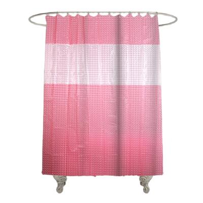 China Sustainable Wholesale Waterproof PEVA Bathroom Shower Curtain Set Translucency Seal 3D Style Printed Bath Curtain for sale