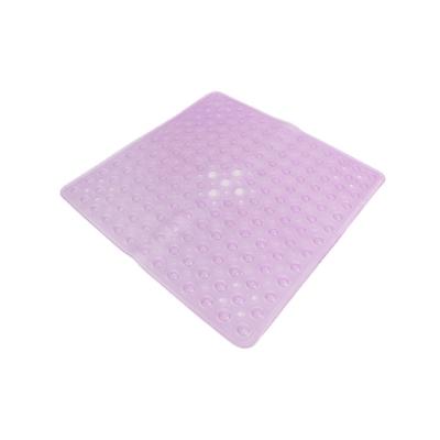 China PVC 3D Sustainable Design Transparent Bath Mat Set Anti Slip Custom Solid Bathroom Mat Purple Color Floor Mat for sale