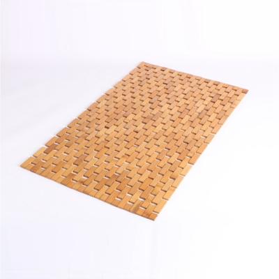 China Eco-Friendly Natural Cool Bathroom Floor Combo Anti Slip Resistance Rectangle Small Bamboo Bath Mat Sustainable for sale