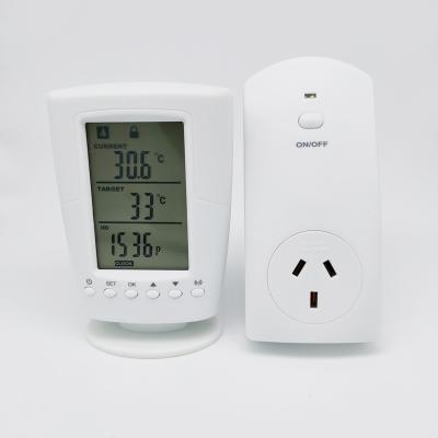 China EUROPEAN 433.92 MHz Wireless Room Thermostat Electric Version With Australian Plug Socket For Hotel And Villa for sale