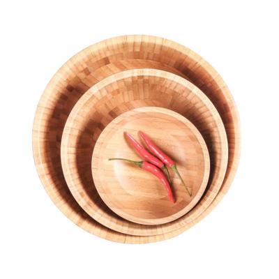 China Bowl 10inch Disposable Bamboo Wooden Serving Salad Bowl Large For Fruits Or Salads, Natural Organic Bamboo Serving Dish Tableware for sale