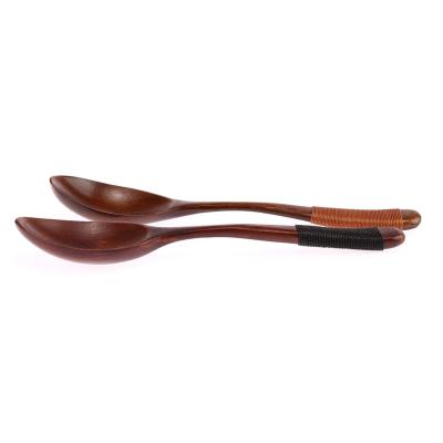 China Newest Products Design Curved Handle Nanmu Mini Wooden Spoon Disposable for sale