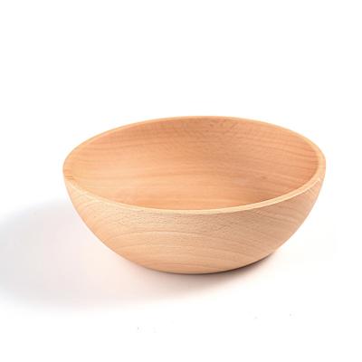 China Wholesale Disposable Natural Large Beech Wood Dough Bowl Fruit Salad Serving Bowl Set for sale