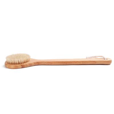 China All Natural Manufacturers Long Hand Massage Bath Bamboo Brush Natural Boar Hair Bath Body Brush Wholesale for sale