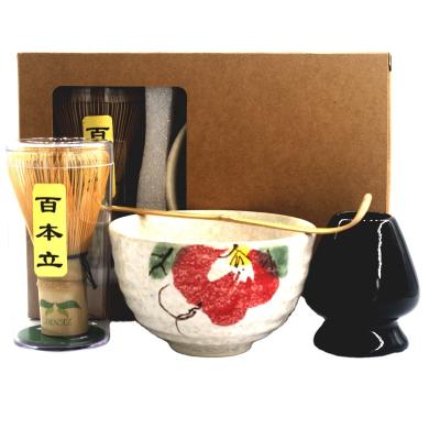 China Viable High Quality Matcha Tea Set Luster Custom Matcha Tea Kit Including Bowl, Beater, Spoon and Beater Holder for sale