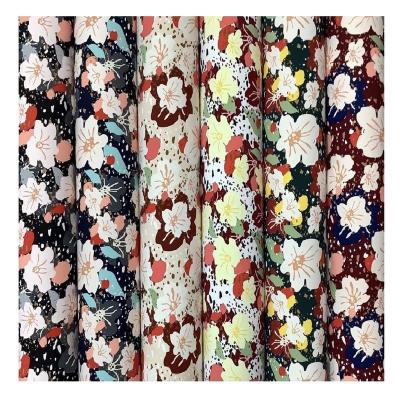 China Stretch 95% Stretch Flower Print 4 Way Polyester 5% Spandex Fabric Lycra Print Fabric For Dress Woman for sale