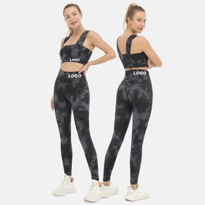 China Breathable Quick Dry Woman Women Breathable Clothing Active Wear Gym Fitness Sets Yoga Fitness Set Link Dye Gym Fitness Sets for sale