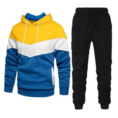 China New Custom Made Sportswear Contrast Color Breathable Jogging Tracksuit Set High Quality Custom Men's Sweatsuits Sweatsuit Tracksuit With Logo Men for sale