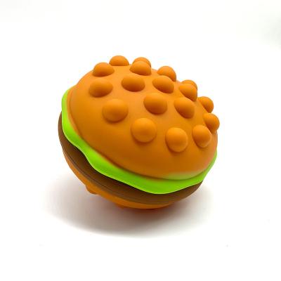 China New Design 3D Decompression Push Push Silicone Noise Bubble Jumping Person Sensory Toy Eco-friendly Hamburger Material Ball for sale