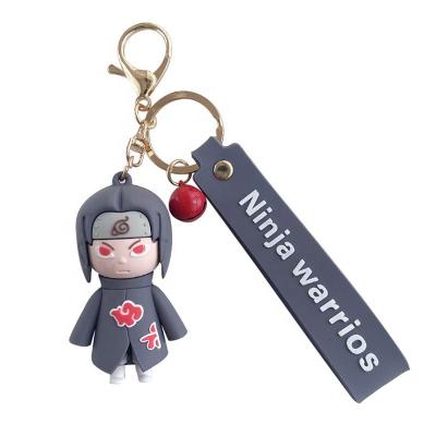 China Cute Anime Narutos Cute Key Chain For Boys Girls 3D Metal Doll Cartoon Silicone Coin Purse Keychain for sale