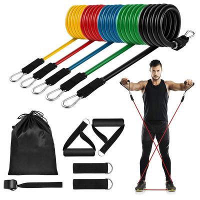 China Amazon Hot Selling Portable 150LBS Latex Resistance Band Set Fitness Portable Home Gym Elastic Rope for sale