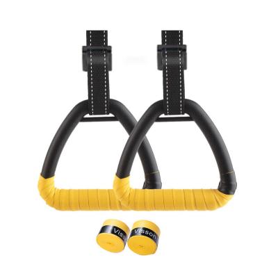 China Portable Fitness Gymnastic Rings Dig Strength 2 Meters Adjustable With Carabiners Home Gym Workout Plasitc Ring for sale