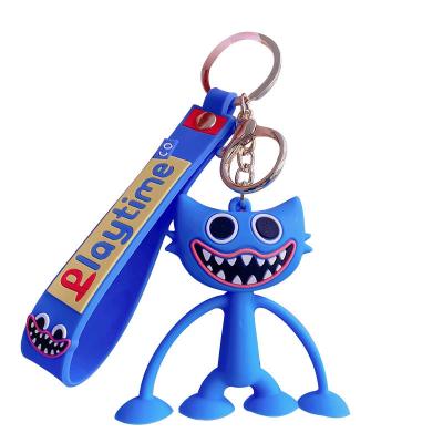 China Portable Cartoon Huggys Wuggys Keychain Kids The Rubber Cup Poppy Playtime Keychain Suction Toys Relaxation for sale