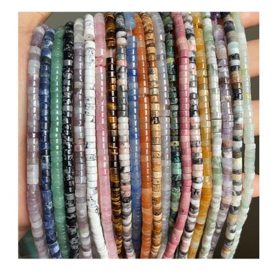 China Making Jewelry Necklace Bracelet Earring Wholesale Natural Gemstone Spacer Rondelle Beads, 2x4mm Natural Stone Heishi Bead For DIY Jewelry Making for sale