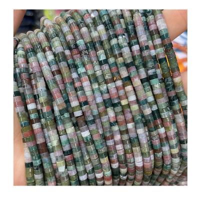 China Making Jewelry Necklace Bracelet Earring Flat Round Wheel Shaped Gemstone Stones Natural Stone India Agate Heishi Bead For Jewelry Making for sale