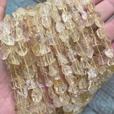 China Making Jewelry Necklace Bracelet Earring Irregular Raw Stone Freeform Natural Rough Lemon Quartz Bead Crystals Healing Stones for sale