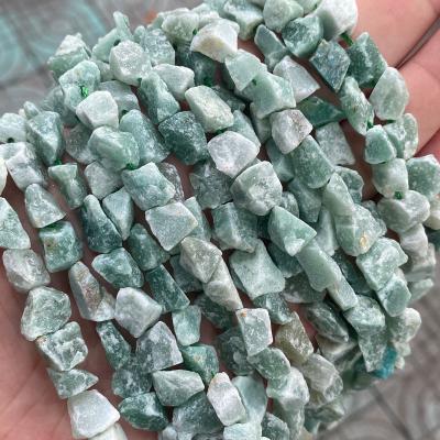 China Making Jewelry Necklace Bracelet Earring 8-10mm Natural Raw Stone Green Aventurine Jade Beads Rough Gemstone Beads For Jewelry Making for sale