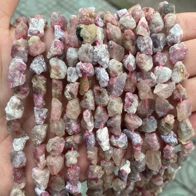 China Making Natural Raw Stone Jewelry Necklace Bracelet Earring 8-10mm Beads Plum Blossom Tourmaline Rough Crystal Gemstone Beads for sale