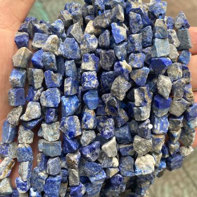 China Making Jewelry Necklace Bracelet Earring Wholesale Natural Raw Stones 8-10mm Rough Stone Irregular Freeform Lapis Lazuli Bead For Jewelry Making for sale