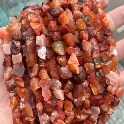 China Making Jewelry Necklace Bracelet Earring Wholesale Natural Raw Stones 8-10mm Irregular Freeform Rough Red Agate Stone Beads for sale