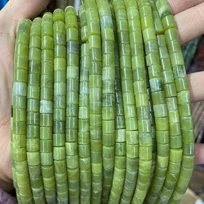 China Wholesale 6x6mm Jewelry Necklace Bracelet Earring Cylindrical Shape Soft Natural Southern Jade Tiger Eye/Rose Quartz Spacer Stone Beads For Jewelry Making for sale