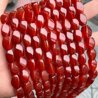 China High Quality 10x14mm Jewelry Necklace Bracelet Earring Making Natural Oval Shape Red Agate Stone Beads For Jewelry Making for sale