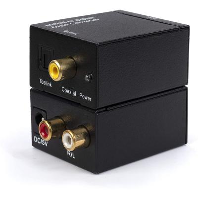 China Metallic Materials New Coaxial Hot Items Analog To Digital Optical Audio Converter With Fiber Optic Cable Power Adapter for sale