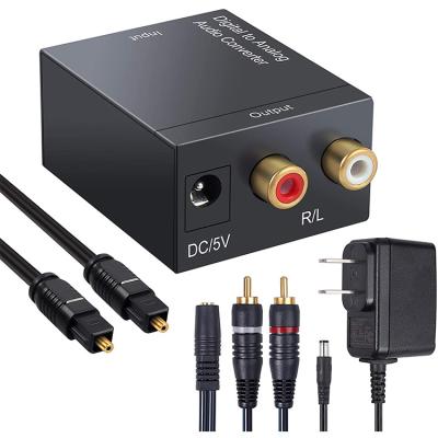 China New Arrivals Metallic Materials Adapter Optical Digital Coaxial To RCA Analog Audio Converter With Fiber Cable for sale