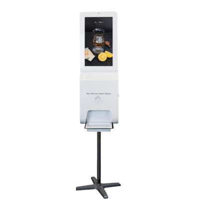 China Indoor Wall Mounted Billboard Dispenser LCD Digital Display Gel Alcohol Holder Automatic Hand Sanitizer Advertising for sale