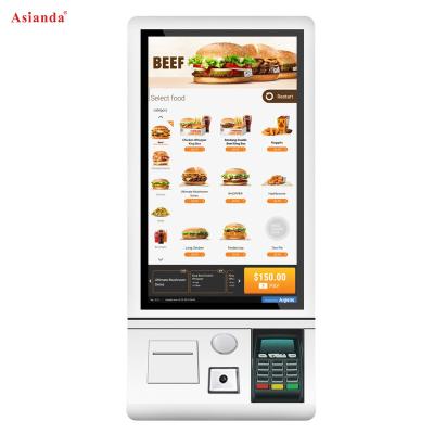 China Floor Stand Self Service Machine Bill Payment Kiosks Touch Screen Order Retail Fast Food Restaurant Digital Ordering Signage 23.6inch TFT for sale