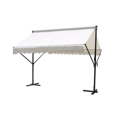 China POLY HLS011yellow stripes and beige parasol 3x3m tent outdoor garden sunshade for sale