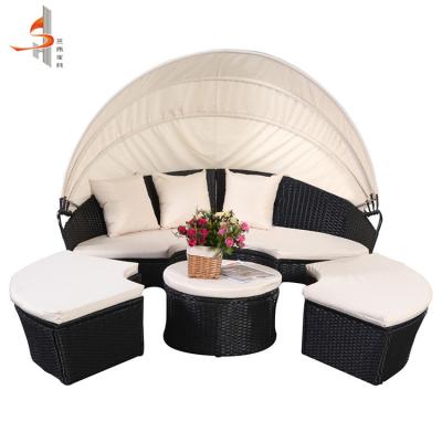 China Outdoor Garden Sofa Foshan Manufacturer OEM/ODM Bali Style Bird's Nest Rattan Bed Furniture for sale