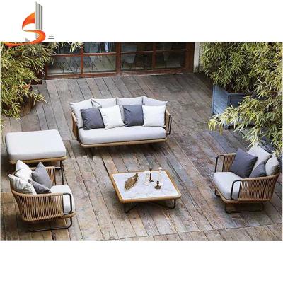 China Sanhe 2020 New Design Modern Holiday Rattan Garden Set Outdoor Furniture Sofa Set for sale