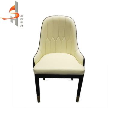 China Sanhe Custom Made Italian Luxury Modern Leather Metal Dining Chairs For Hotel Dining Room Furniture for sale