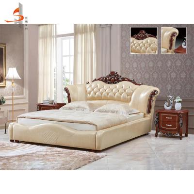 China Newest Custom Master Style Custom Bed Room Furniture Wood Leather Bedroom for sale