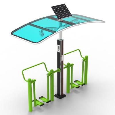 China High Grade Carbon Steel Outdoor Fitness Equipment With Shelter And Solar Panel for sale