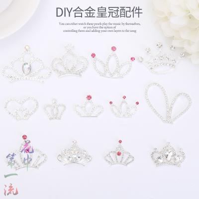 China cute princess Crown Hair Accessories 3D Glass Diamond Childish Cute Diy Headdress decoration for sale