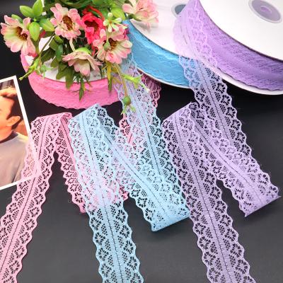 China Non Elastic Bowknot 2.7cm Lace Wholesale Products Cute Handmade Polyester Yarn Ribbon for sale