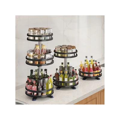 China Wholesale High Quality Viable Kitchen Spice Storage Racks Racks 2 Layer Home Collections Turning Spice Rack for sale